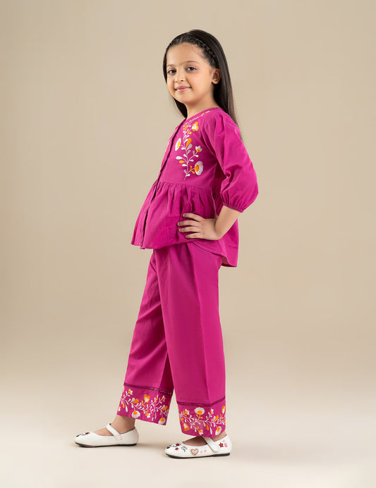 2 PIECE FLORAL EMBROIDERED SUIT