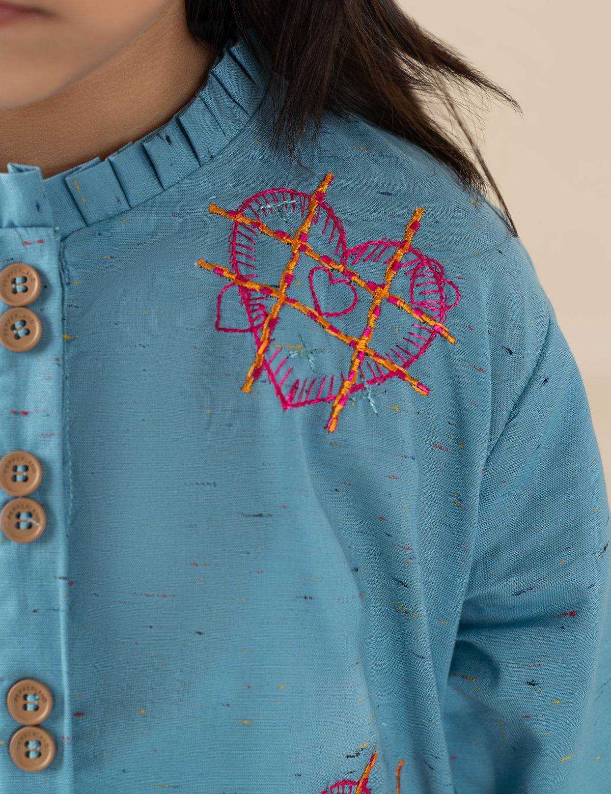 2 PIECE HEART EMBROIDERED SUIT