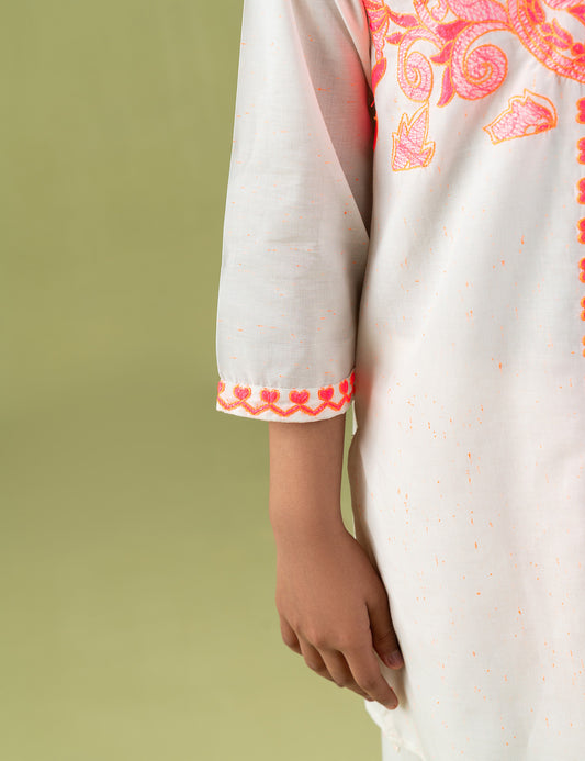 2 PIECE NEON EMBROIDERED SUIT