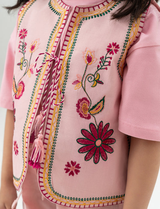 2 PIECE FLORAL EMBRORIDERED SUIT