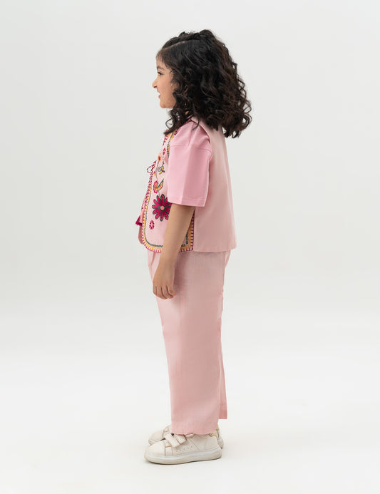 2 PIECE FLORAL EMBRORIDERED SUIT