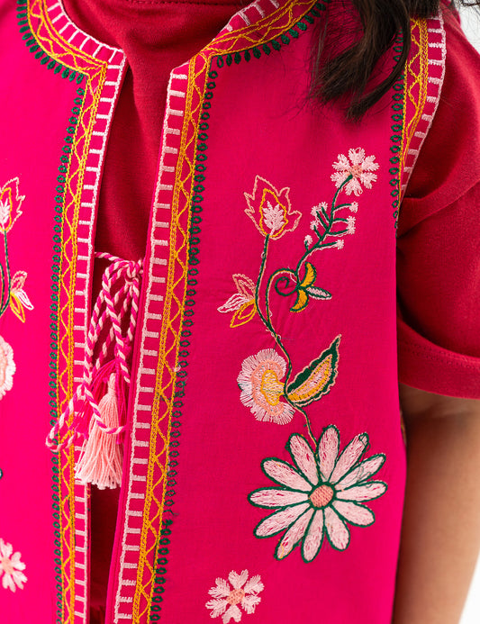 2 PIECE FLORAL EMBRORIDERED SUIT