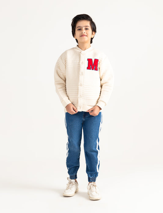 LETTER APPLIQUE BOMBER JACKET