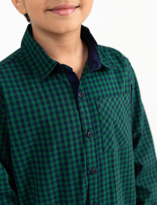 STYLISED BUTTON DOWN CHECKERED SHIRT