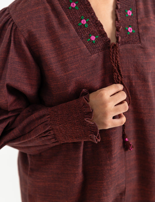 STYLISED EMBROIDERED TOP