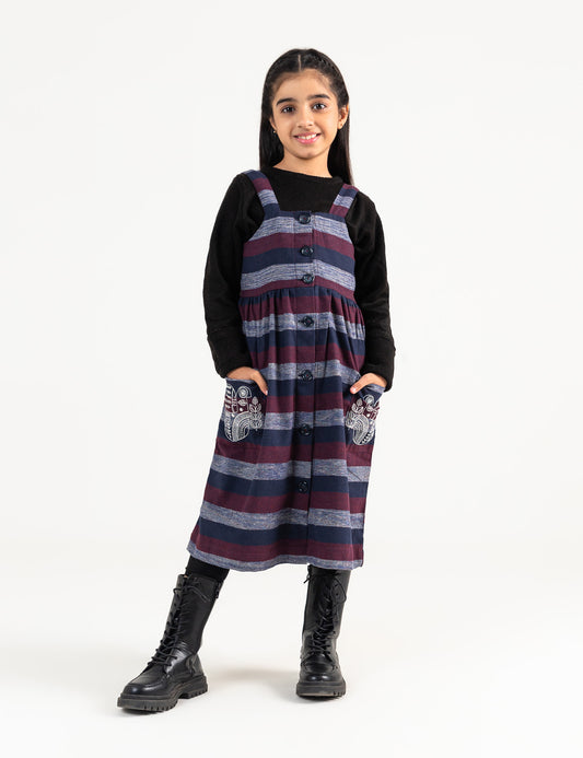 EMBROIDERED PINAFORE DRESS