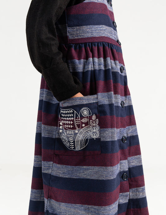 EMBROIDERED PINAFORE DRESS