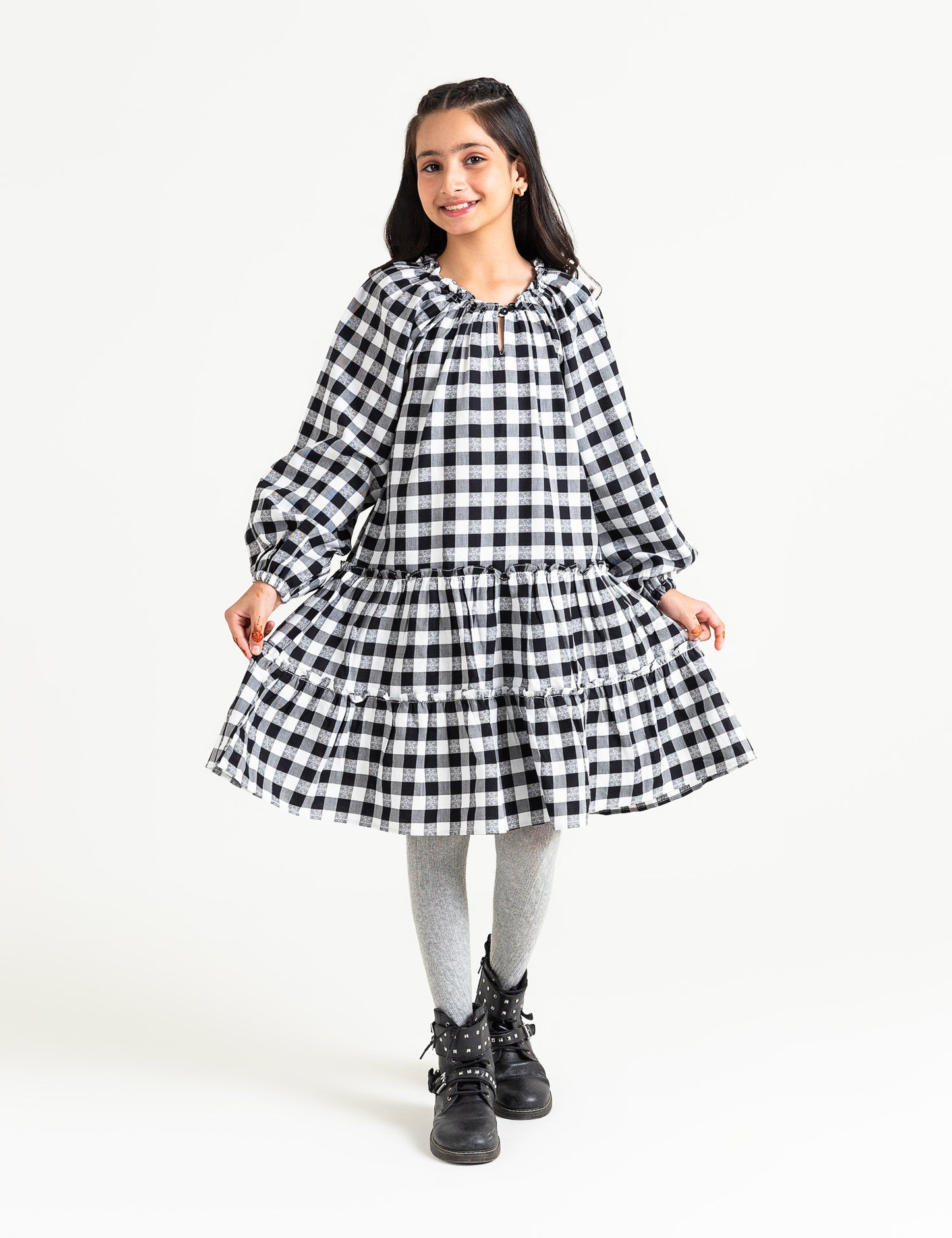 STYLISED CHECKERED DRESS