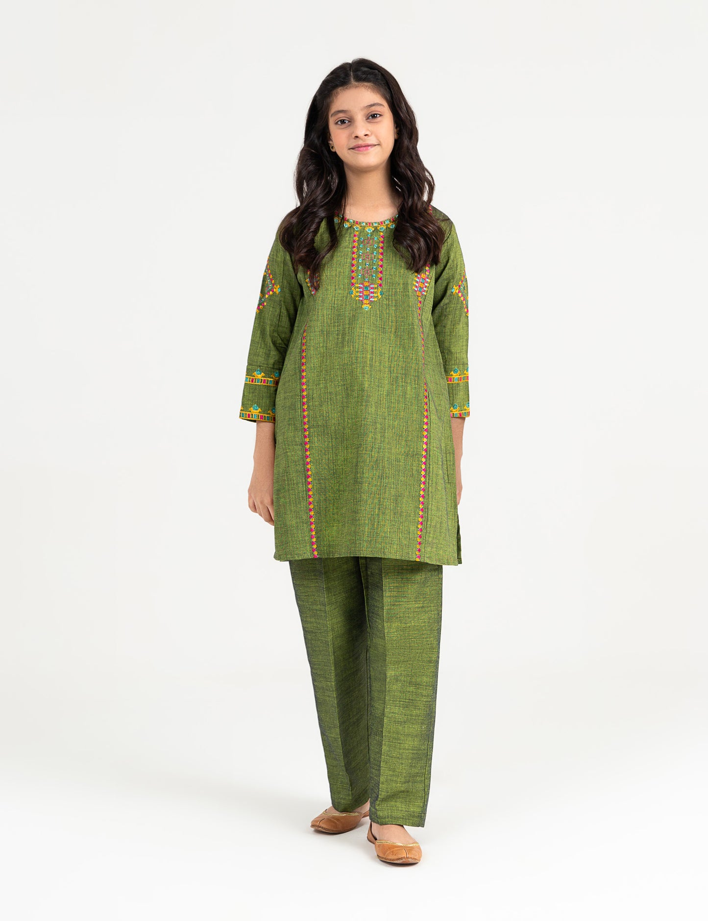 2 PIECE ALLOVER EMBROIDERED SUIT