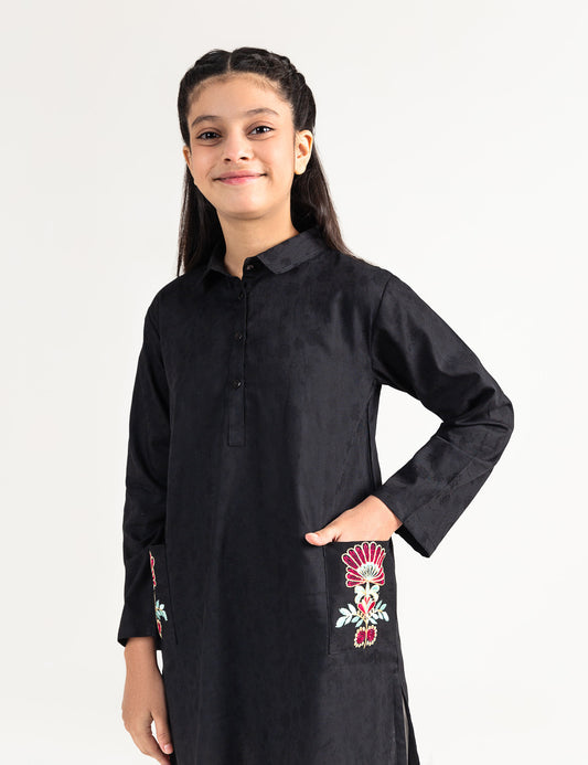 POCKET EMB BUTTON DOWN TUNIC