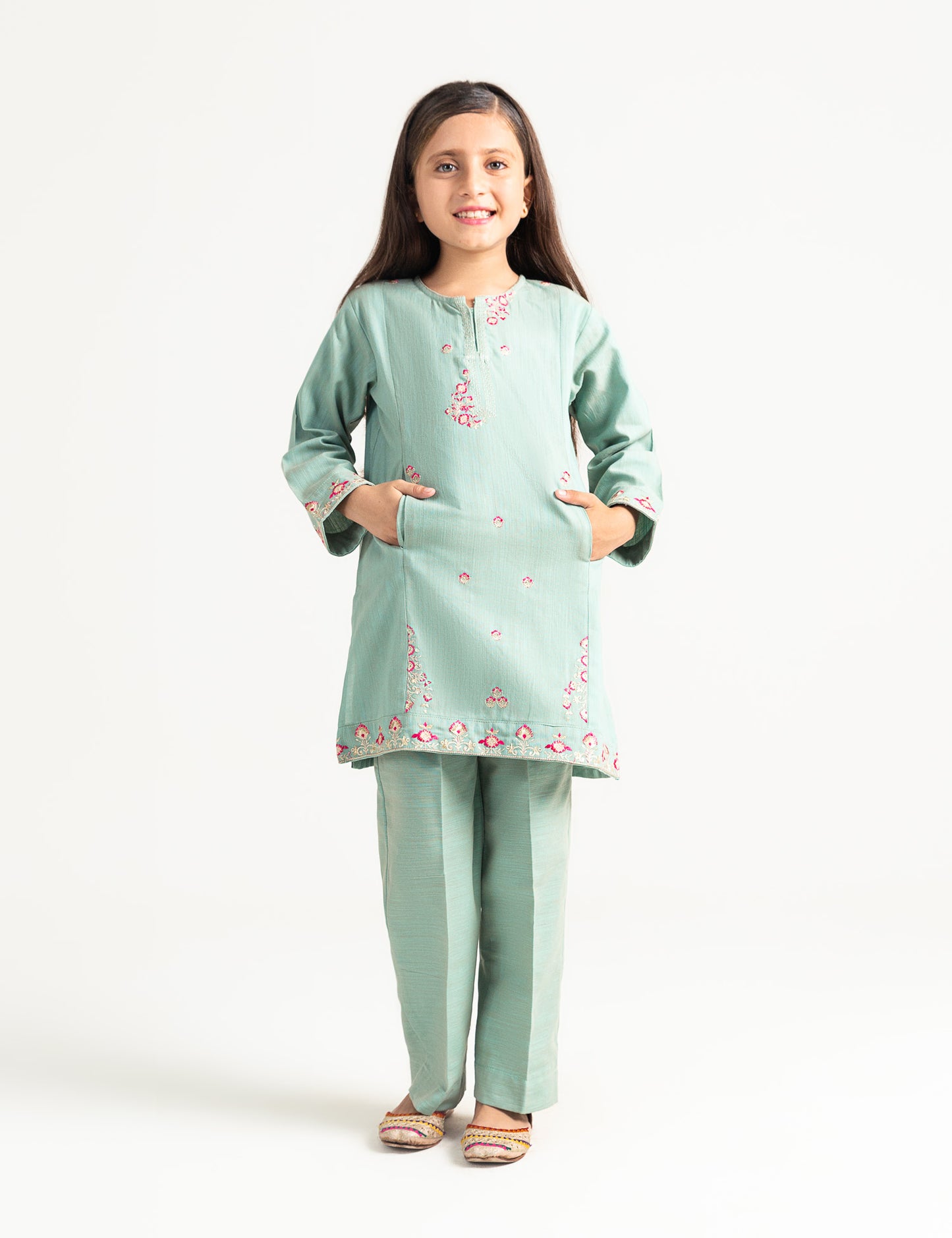 2 PIECE ALLOVER EMBROIDERED SUIT