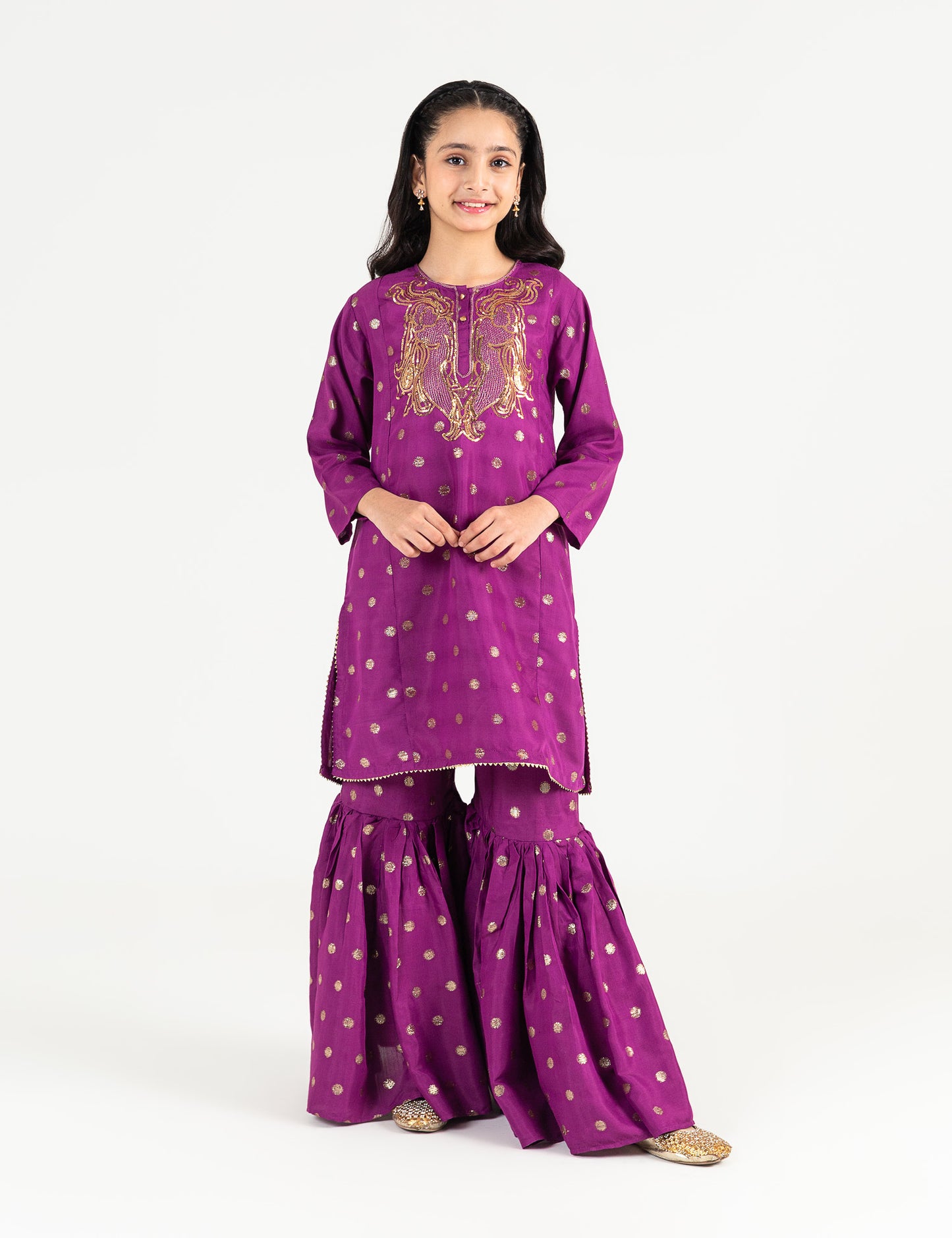 2 PIECE SEQUIN TILLA EMBROIDEREY GARARA SUIT