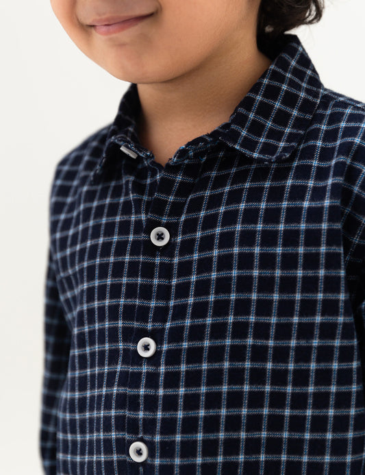 STYLISED BUTTON DOWN CHECKERED SHIRT