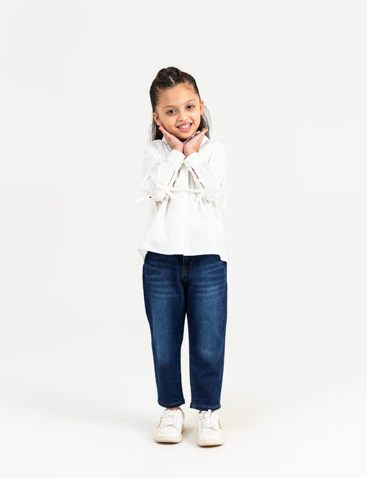 STYLISED BUTTON DOWN TOP WITH BOWS