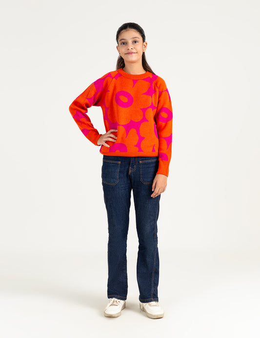 FLORAL JACQUARD SWEATER