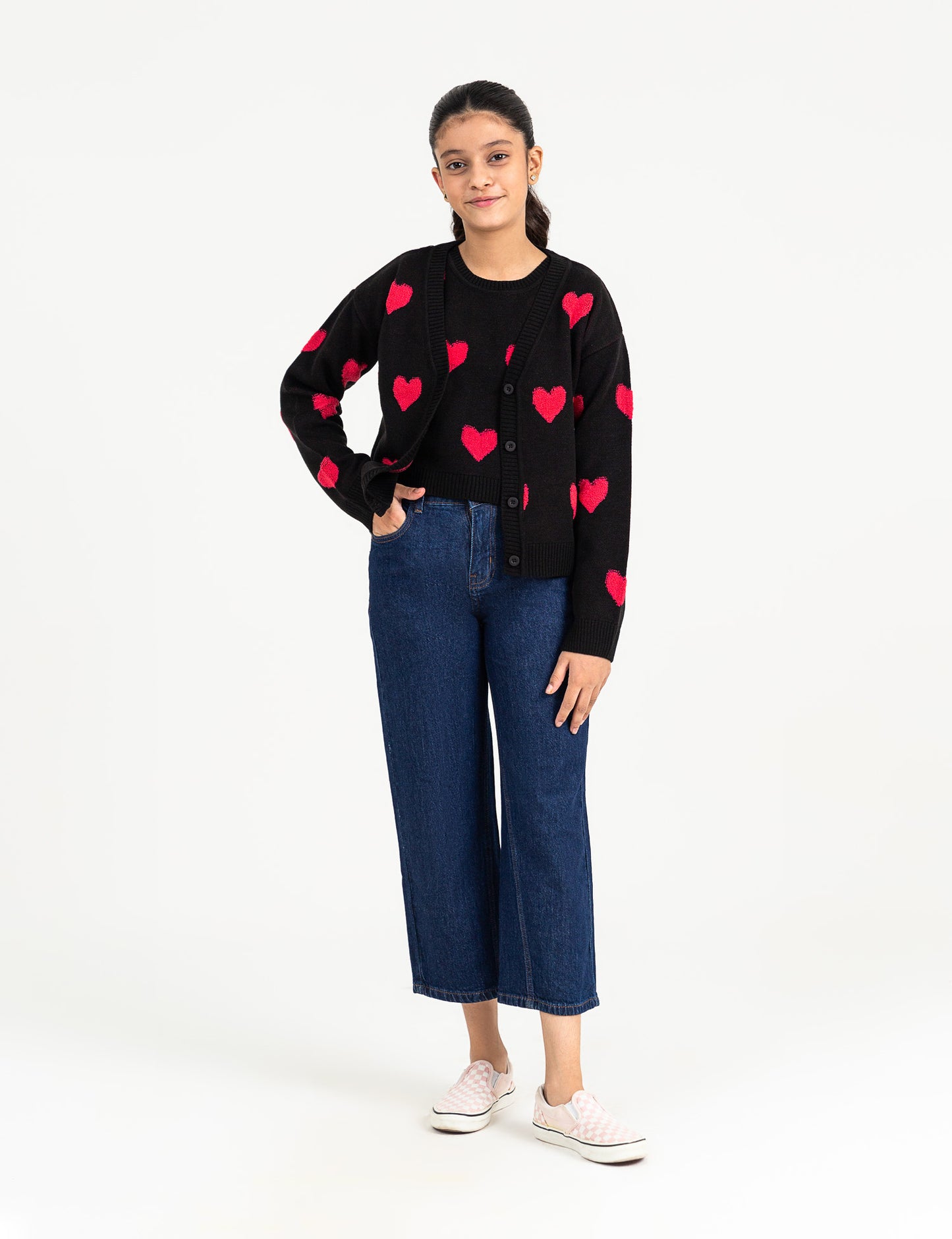 HEART KNITTED CARDIGAN