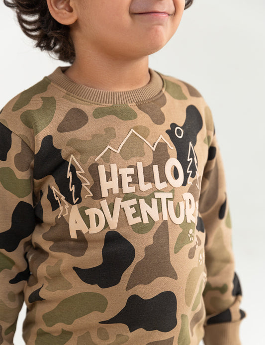 CAMOUFLAGE PRINT SWEATSHIRT