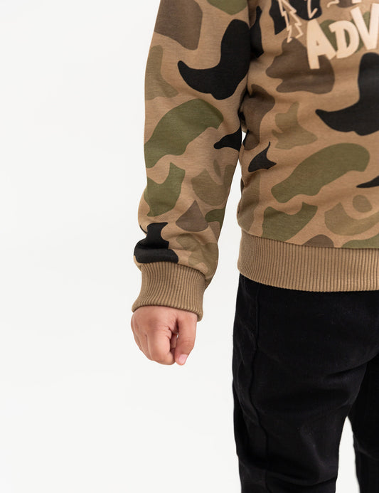 CAMOUFLAGE PRINT SWEATSHIRT