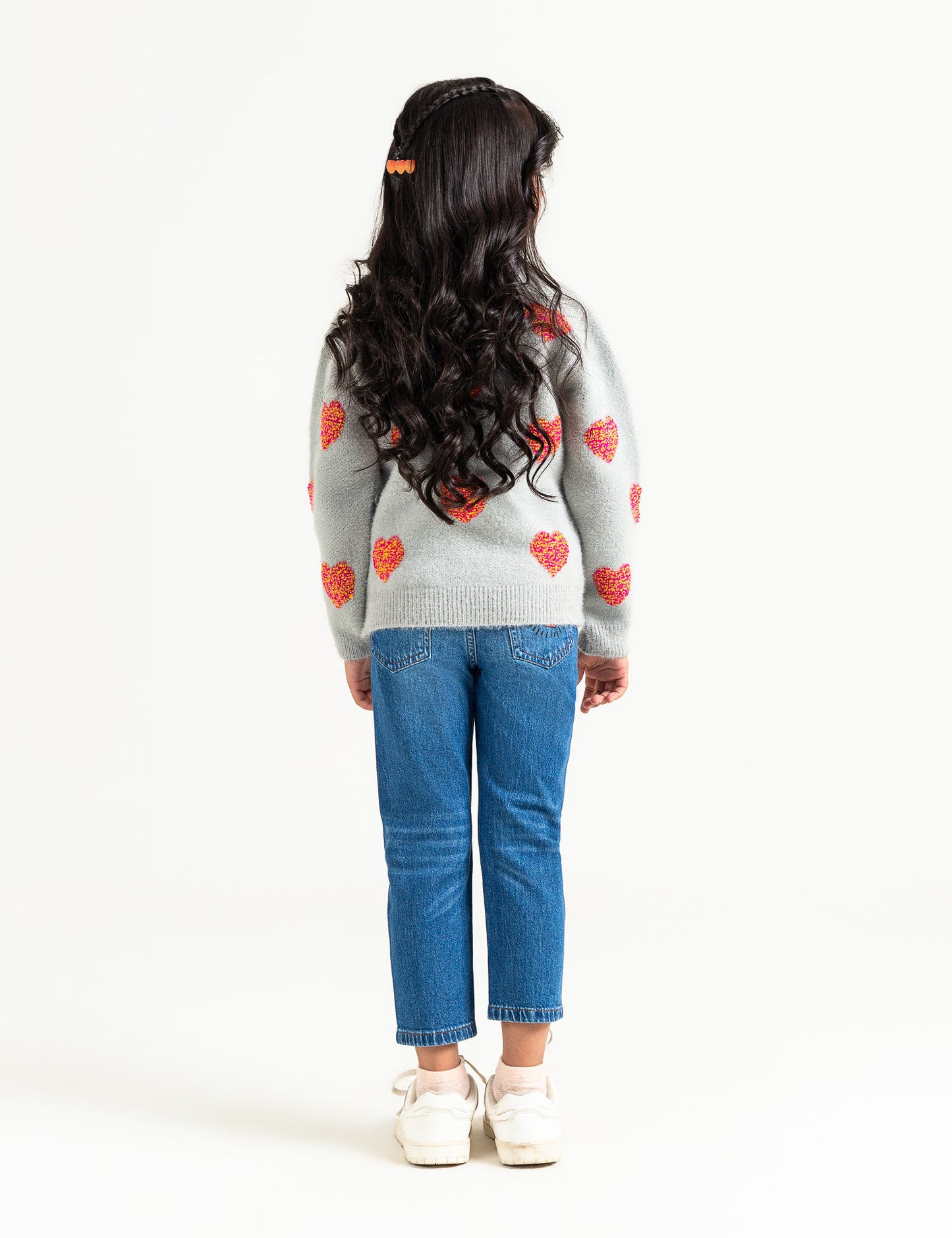 EMBOSSED HEART PATTERN SWEATER