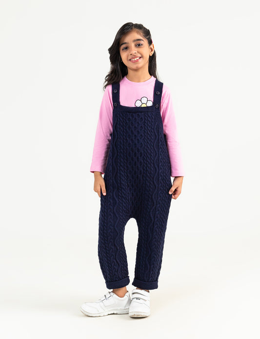 TEXTURED KNIT DUNGAREE