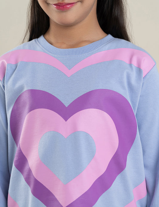 2 PIECE HEART PRINTED SUIT