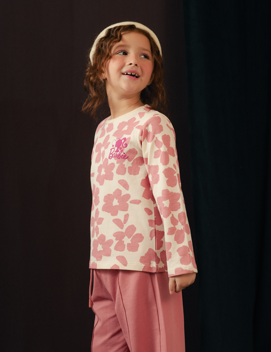 2-PIECE FLORAL BARBIE PRINTED SUIT