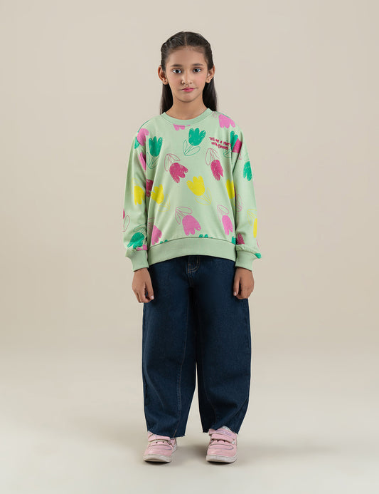 FLORAL PRINTED SWEATSHIRT