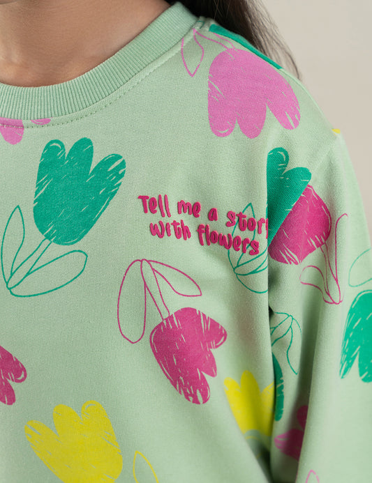 FLORAL PRINTED SWEATSHIRT