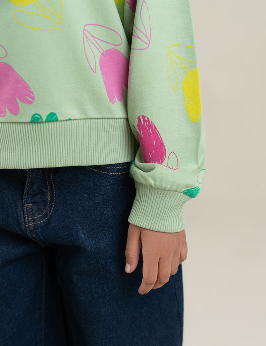 FLORAL PRINTED SWEATSHIRT