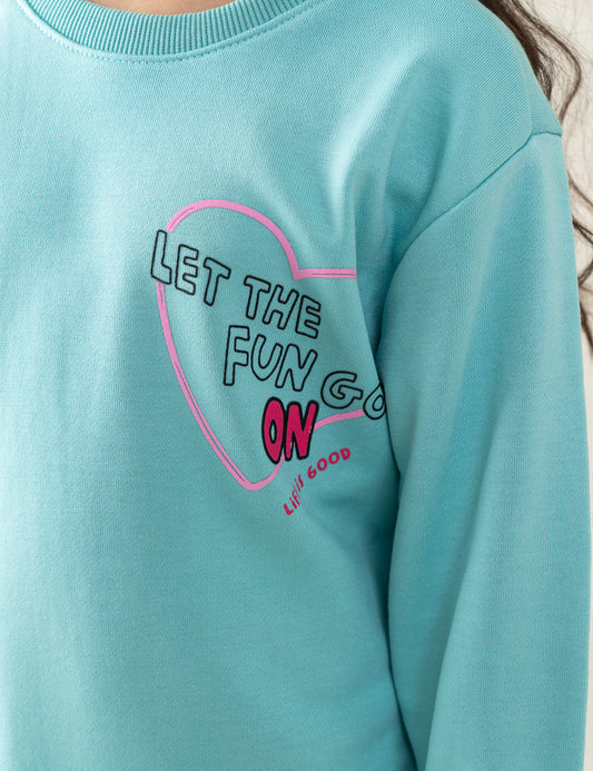 LET THE FUN GO ON PRINTED SWEATSHIRT