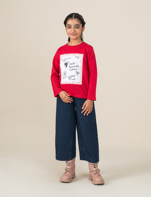 GREAT THINGS ARE COMING PRINTED T-SHIRT