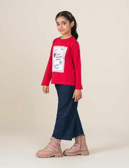 GREAT THINGS ARE COMING PRINTED T-SHIRT