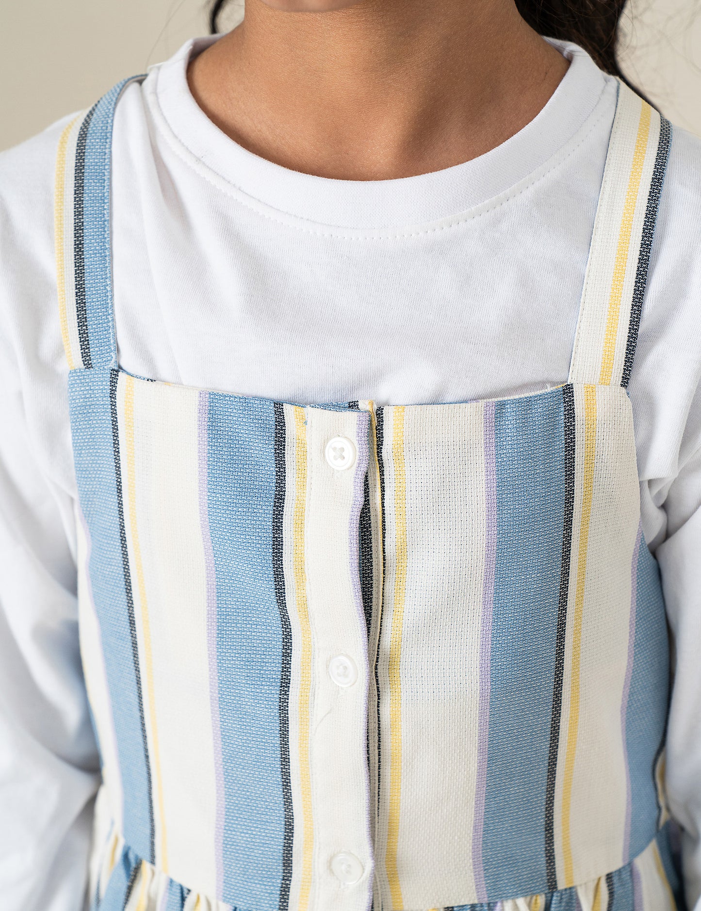 STRIPED BUTTON FRONT DRESS