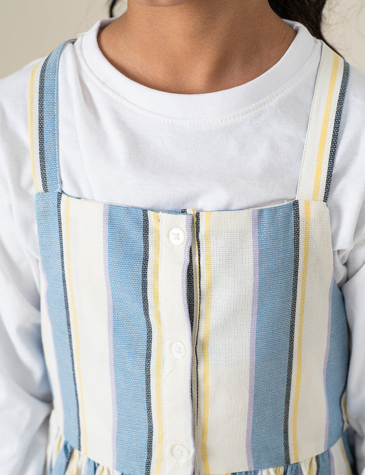 STRIPED BUTTON FRONT DRESS