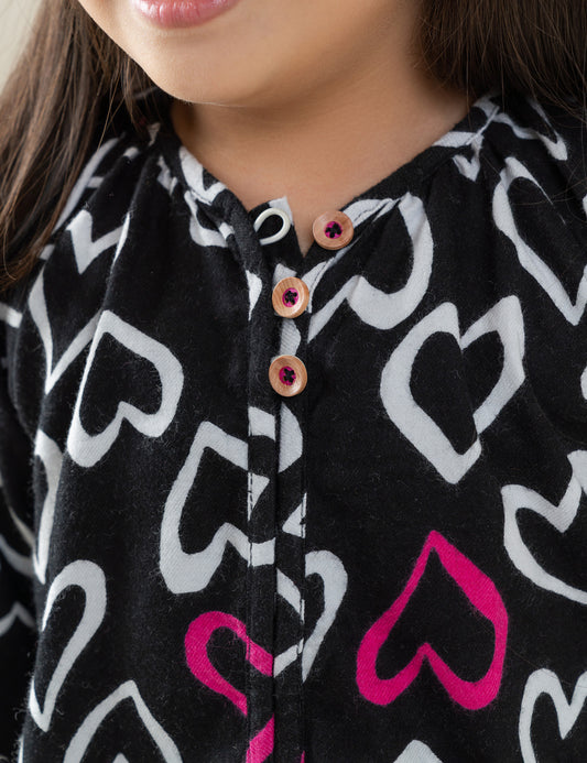 2 PIECE HEART PRINTED SUIT