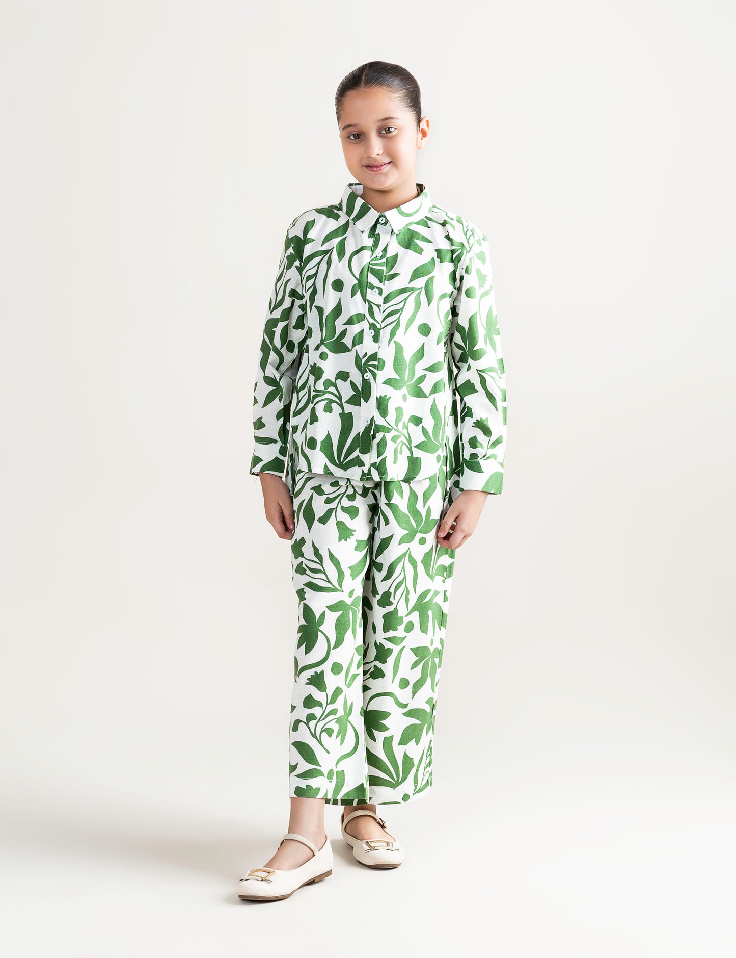 2 PIECE LEAF PRINTED SUIT