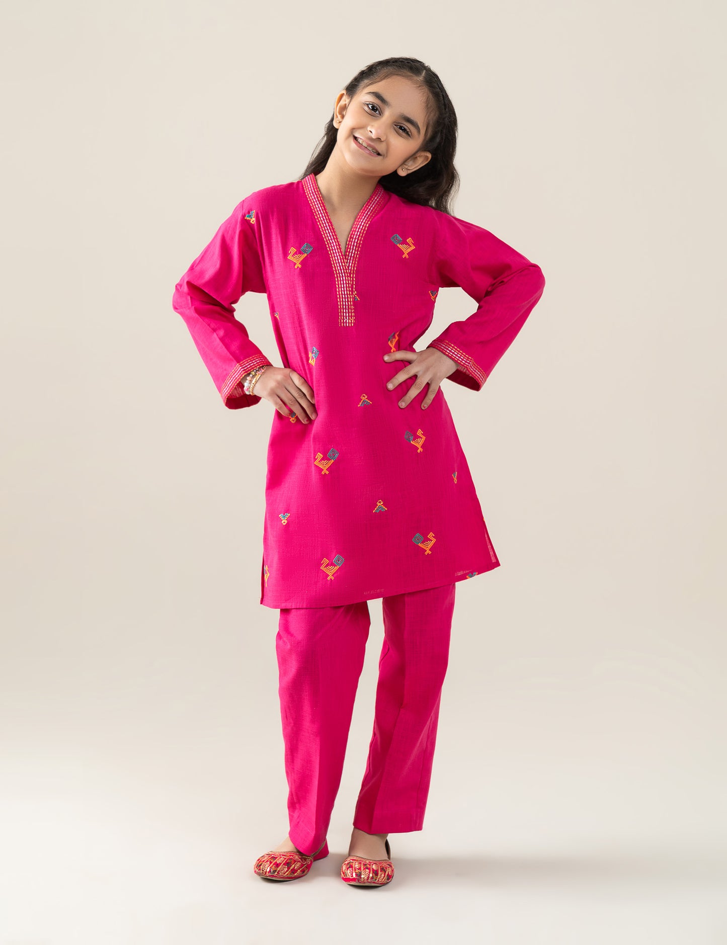 2 PIECE VIBRANT EMBROIDERED SUIT