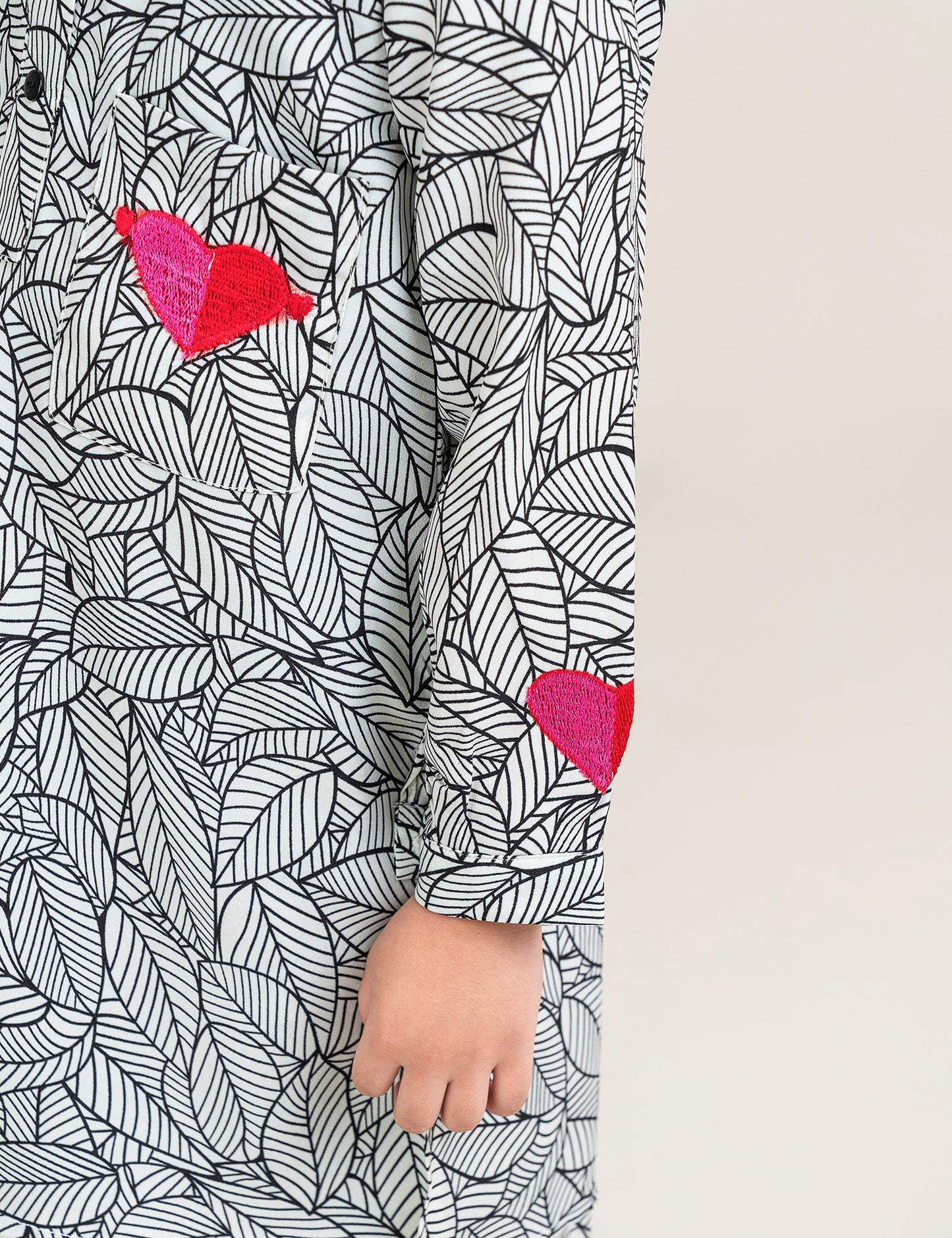 2 PIECE HEART PRINTED SUIT