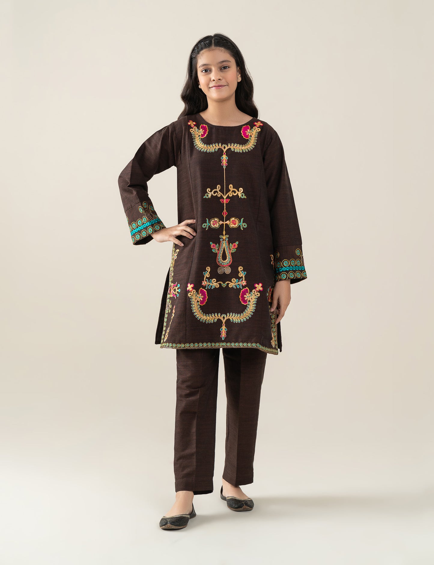 2 PIECE ETHNIC EMBROIDERED SUIT