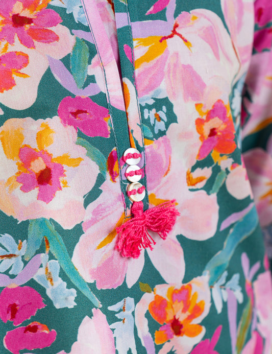 2 PIECE FLORAL PRINTED SUIT