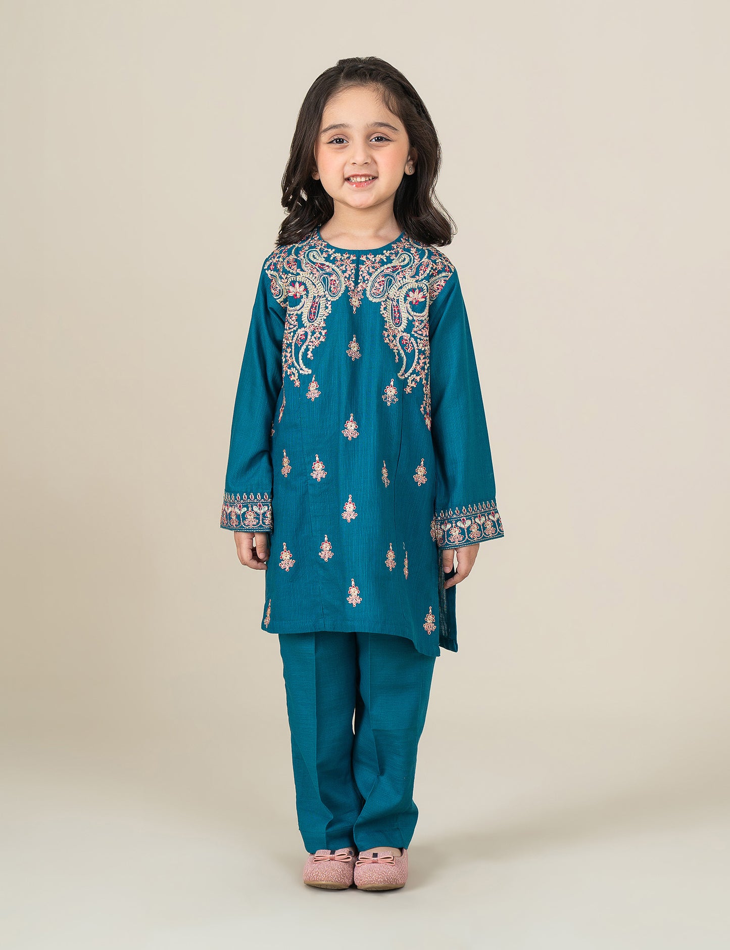 2 PIECE ALLOVER EMBROIDERED SUIT
