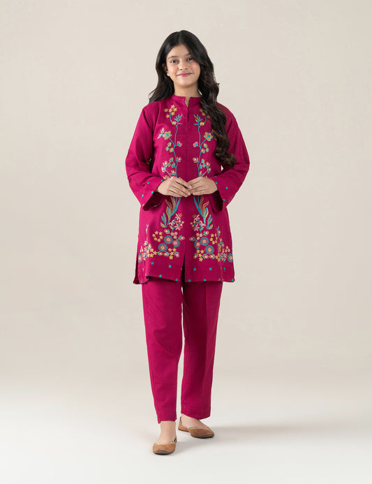 2 PIECE FLORAL EMBROIDERED SUIT