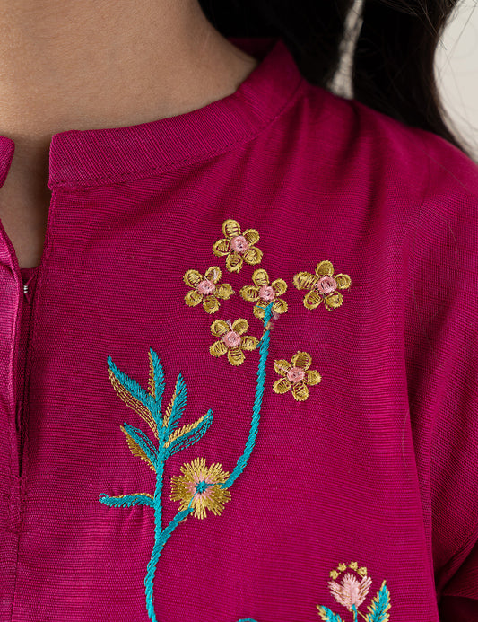 2 PIECE FLORAL EMBROIDERED SUIT