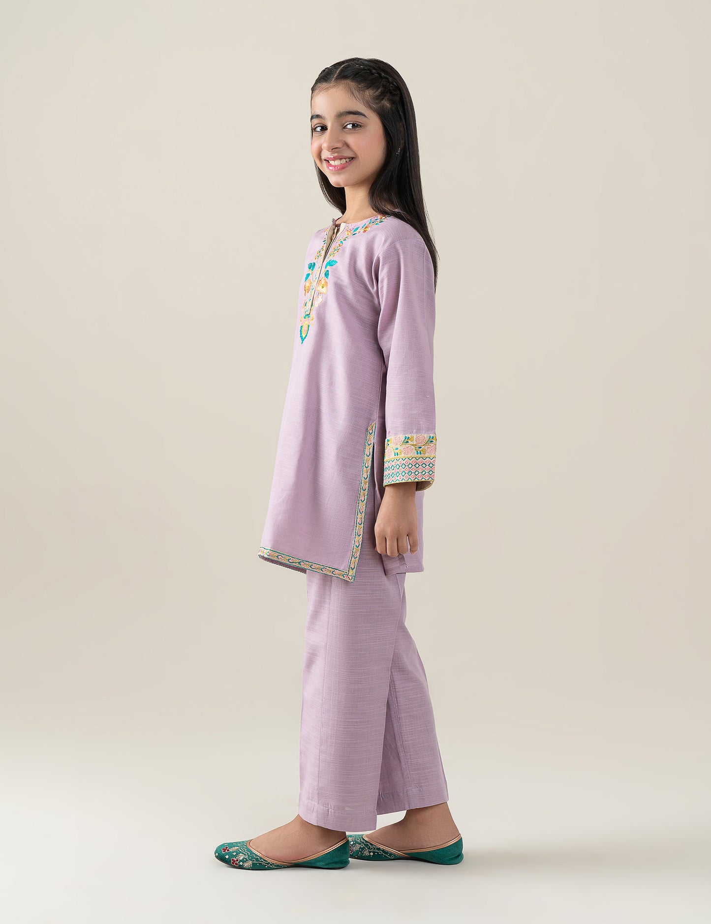 2 PIECE FLORAL EMBROIDERED SUIT