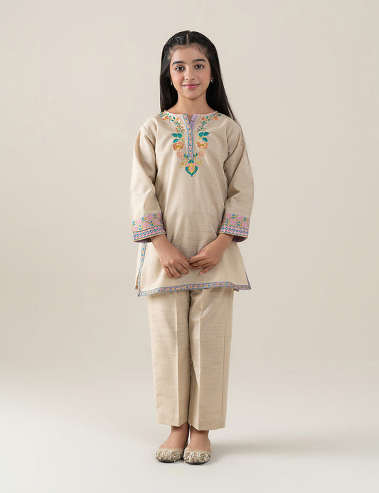 2 PIECE FLORAL EMBROIDERED SUIT