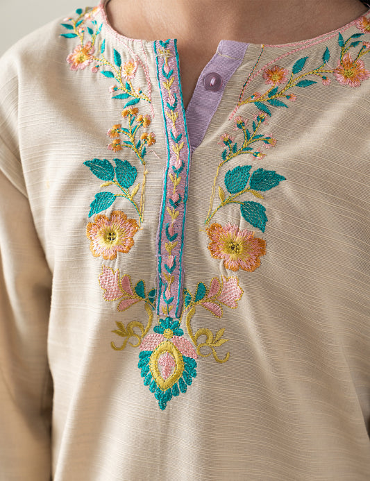 2 PIECE FLORAL EMBROIDERED SUIT