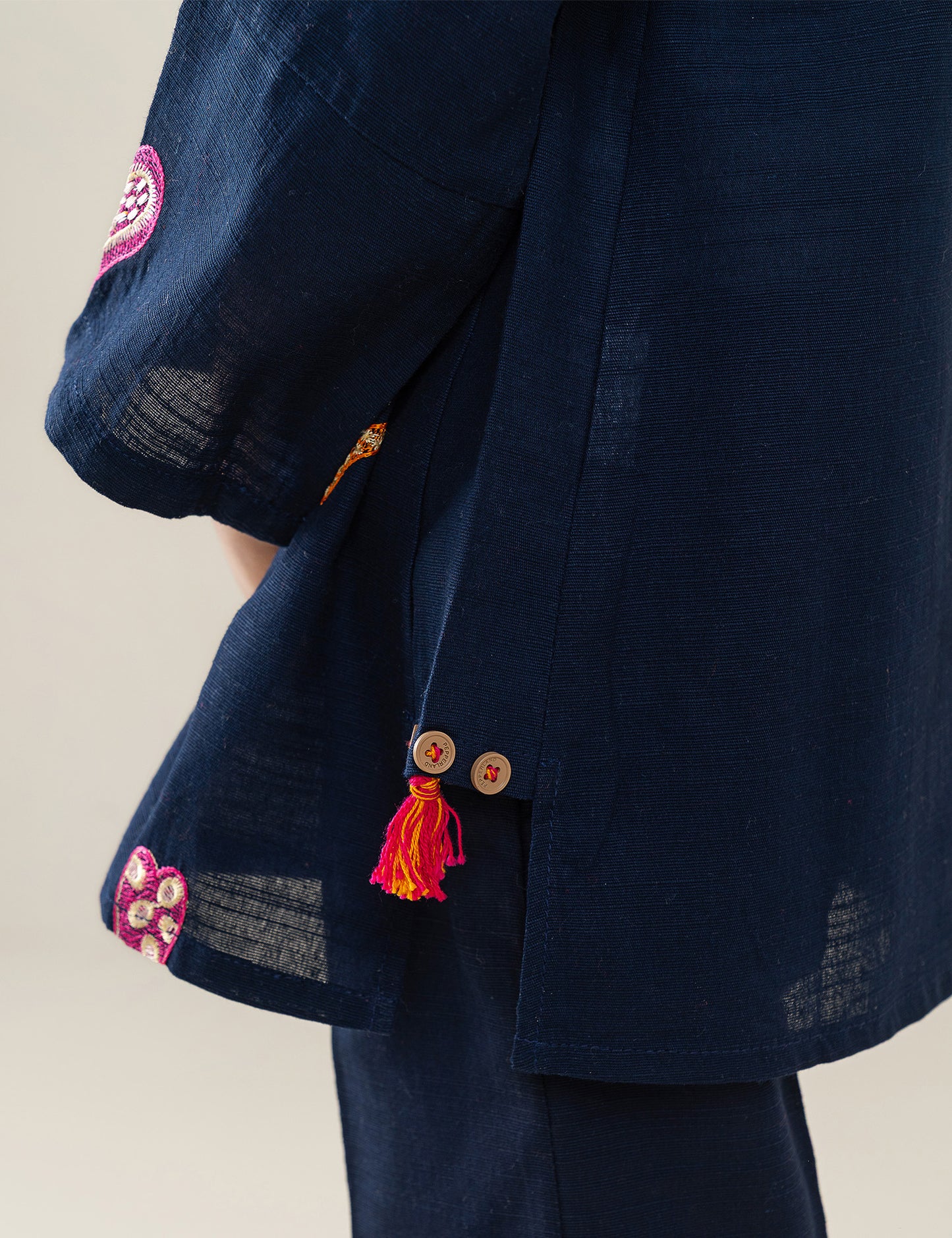 2 PIECE HEART EMBROIDERED SUIT