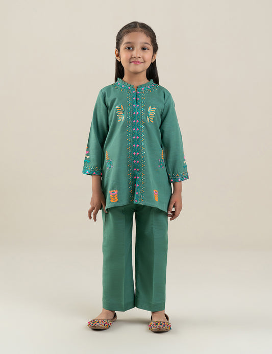 2 PIECE NEON EMBROIDERED SUIT