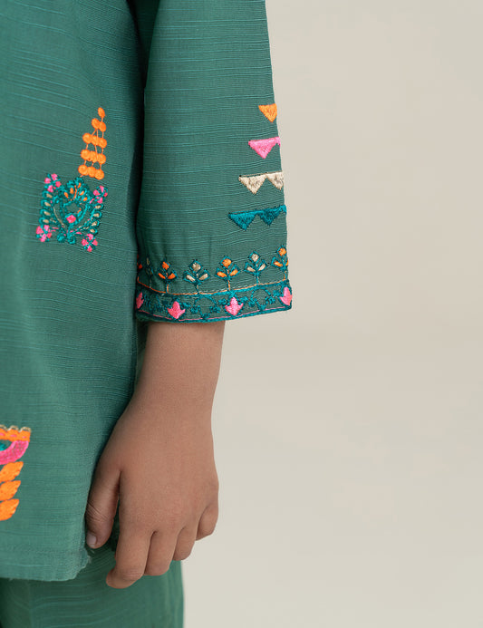 2 PIECE NEON EMBROIDERED SUIT