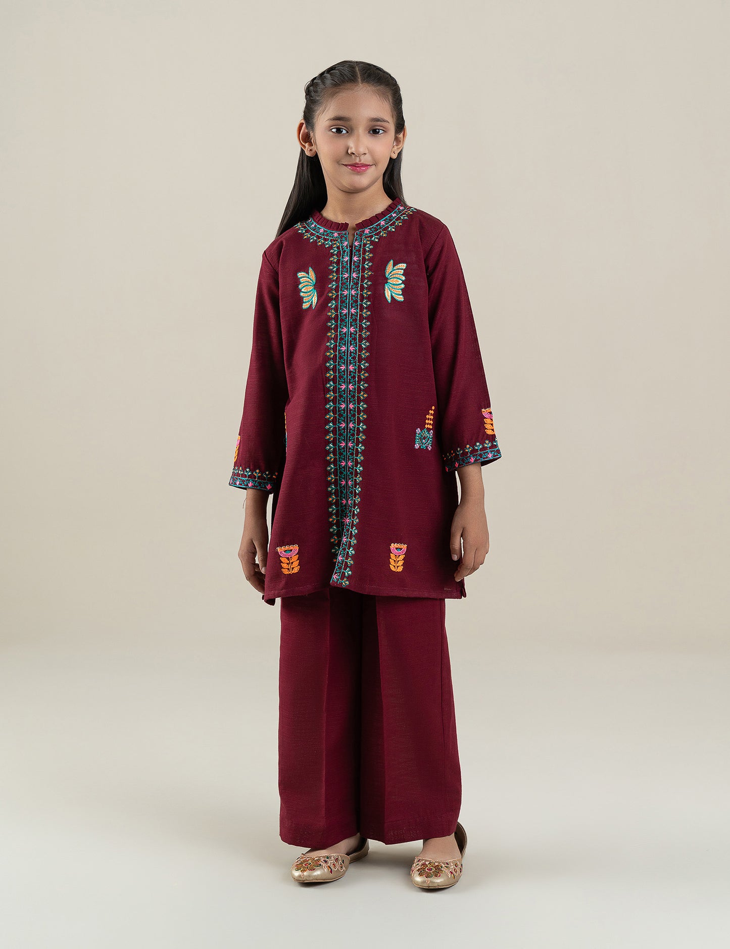 2 PIECE NEON EMBROIDERED SUIT